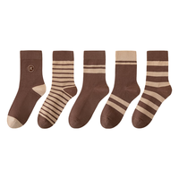 都市丽人 COSMO LADY袜子女士袜子100%纯棉抗菌舒适透气美拉德百搭休闲5双装