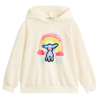 马骑顿 童装女大童24春学院风卡通休闲百搭连帽卫衣 米白 120cm