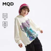 马骑顿(MQD)MQD童装男童卫衣2025春季新款儿童连帽大版型印花时尚百搭上衣 米白 110