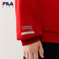 斐乐FILA儿童童装卫衣2026年春季男中大童新年款套头圆领上衣 传奇红-RD 175