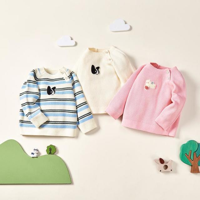 巴拉巴拉 条纹撞色婴儿针织衫童装男童女童套头毛衣秋装可爱萌