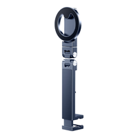 派凡 【磁吸式】旅行便携手机支架桌面高铁飞机火车懒人支架金属外出随身固定夹子可手持折叠旋转升降 灰色-手机平板通用【旅行出差/强力磁吸】