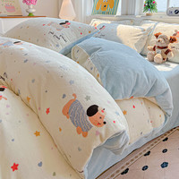 Erwin Rommel 加厚牛奶绒四件套 7斤 童趣星海-xd床单款1.8米床 被套200*230cm