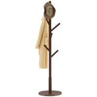 霓峰 实木衣帽架卧室落地床尾挂衣架入户门不占空间立衣架挂包包置物架 胡桃色-实木底座