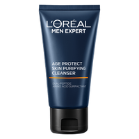 巴黎欧莱雅 L'OREAL PARIS欧莱雅（LOREAL）男士青春肌源淡纹霜补水保湿面霜脸部抗皱控油洁面水乳护肤品套装 洁面50ml