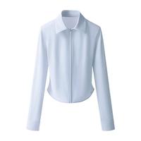 小野和子 防晒衬衫修身女轻薄衬衣夏2025轻奢高级外套