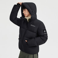 波司登2025羽绒服男冰雪运动时尚短款面包服连帽防风保暖宽松 沃土黑8C65【25】 175/96A