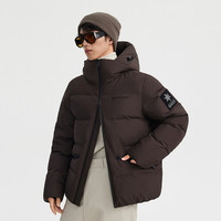 波司登2025羽绒服男冰雪运动时尚短款面包服连帽防风保暖宽松 麋鹿棕7E41【25】 180/100A