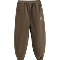 罗蒙童装男童加绒裤子2024秋冬儿童一体绒灯芯绒宽松长裤 卡其 150