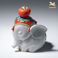 铜师傅 《心想事成》客厅桌面铜大象工位摆件 家居装饰品 新年礼物