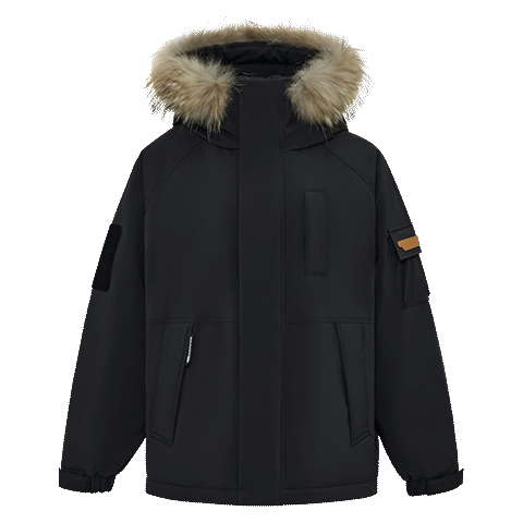 雪中飞 经典工装连帽羽绒服