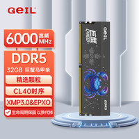 GeIL 32GB DDR5-6000 台式机电脑内存条 巨蟹马甲条系列金属灰 C40 电脑升级加装