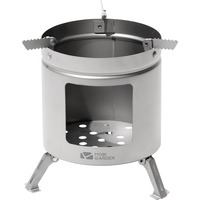 牧高笛 MOBIGARDEN）烧柴炉 户外露营野炊便携烧柴炉移动钛碳火炉燎炎 钛色