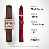 EMPORIO ARMANI 手表女士 满天星小方表系列复古皮带手表女款新年