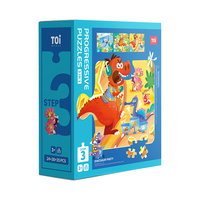 TOI儿童拼图进阶拼图早教玩具新年 3阶-恐龙派对(适合3岁+3盒)