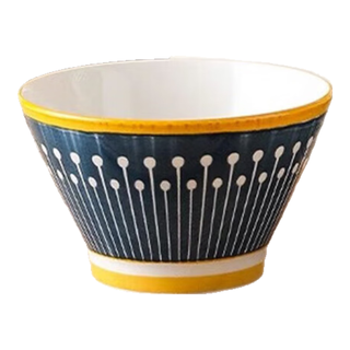 佩尔森（CERAMICS）北欧碗家用创意高脚米饭碗陶瓷釉下彩餐具复古小碗吃饭斗笠碗 5英寸碗混色6个装