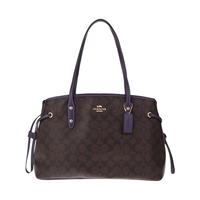 COACH 蔻驰 女士PVC手提戴妃包 F57842 IMPK8 深棕色 大号