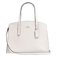 COACH 蔻驰 CHARLIE CARRYALL系列 女士抛光粒面皮革手提单肩包 25137 SV HA 白垩色 大号