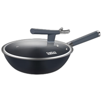 Debo无涂层不粘锅含钛炒锅平底煎锅耐高温炒菜锅明火电磁炉通用锅32cm 0涂层炒锅 32cm