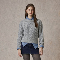 【毛衣福袋】Eland衣恋针织衫女套头毛衣开衫2024冬季 灰色(15)Grey-B款EEKWE4CT91 170/L