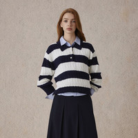 【毛衣福袋】Eland衣恋针织衫女套头毛衣开衫2024冬季 藏青色(59)Navy-D款EEKWE4TT91 160/S