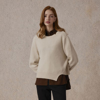 【毛衣福袋】Eland衣恋针织衫女套头毛衣开衫2024冬季 象牙白/白色(39)Ivory-E款EEKWE4VB02 160/S