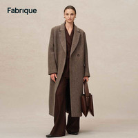 Fabrique暖驼色彩点宽肩廓形毛呢大衣女冬季新品 暖驼色