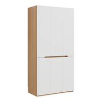 全友家居简约奶油风加高三门衣柜卧室家用衣橱衣服收纳储物柜一体靠墙 【1.2*2.4m】三门衣柜