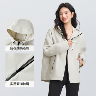 森马 香草白10708 中长款撞色三防夹克 女士夹克