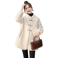 丝柏舍气质外套2025冬装新款女装优雅立领单排扣宽松款上衣