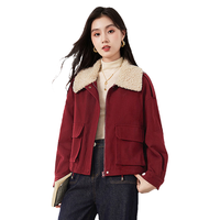 似水年华拼接领25冬设计感穿搭高级感小众减龄小个子女式外套 11红色 M