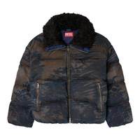 DIESEL 男士毛领做旧风格棉服外套A187570LKCX