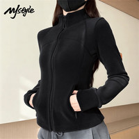 MJ STYLE立领双面绒外套女2026年冬季加厚奥粒绒修身收腰防风保暖上衣 黑【修身款】