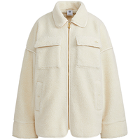 adidas 三叶草 三叶草气质时尚学院风仿羊羔绒外套女翻领夹克