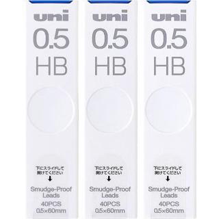 uni UL-S防污自动铅笔替芯 HB/0.5mm 3盒装