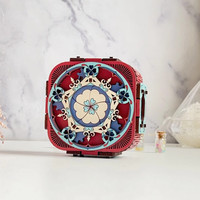 有格手工拼装八音盒音乐首饰盒机关求婚戒指盒木质模型送儿童 《带灯-小号彩色款-成品礼盒装》 音乐歌曲/致爱丽丝