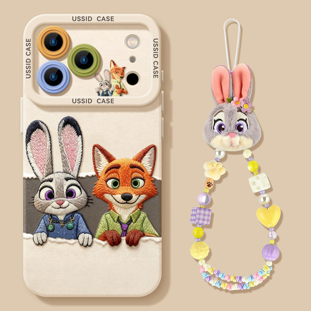 抖音 疯狂动物城朱迪尼克适用iphone17promax苹果手机壳16/15全包14/13