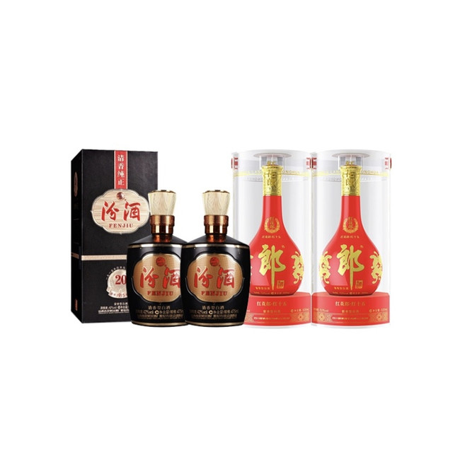 值选：汾酒 1915巴拿马20 42%vol 清香型白酒 475ml*2+郎酒 红花郎15 53%vol 500ml*2
