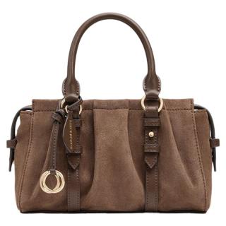 CHARLES & KEITH 复古绒面波士顿包