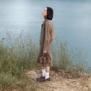 CHARLES & KEITH 复古绒面波士顿包