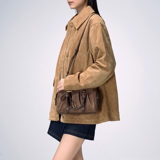 CHARLES & KEITH 复古绒面波士顿包