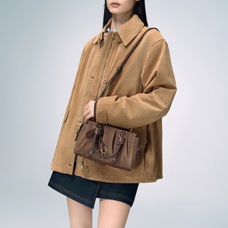 CHARLES & KEITH 复古绒面波士顿包
