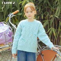 I LOVE J 含羊毛ILOVEJ韩国童装25冬新款女童毛衣厚针织衫洋气上衣/JXWTO25