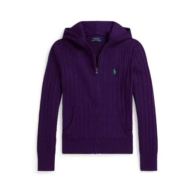 限新用户：RALPH LAUREN 大童款 麻花图案全拉链帽衫 二色可选 S/M