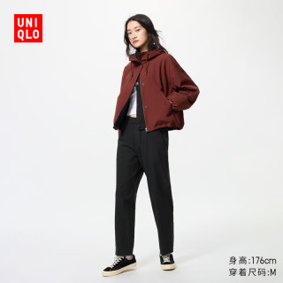优衣库女装全棉松紧九分裤/休闲加长款66cm~68cm 478209 481411 481411/09黑色 XS
