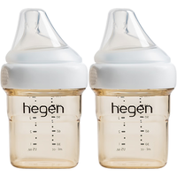 新加坡hegen新生婴儿宽口径150ml奶瓶PPSU仿母乳奶嘴防呛预防胀气 白色
