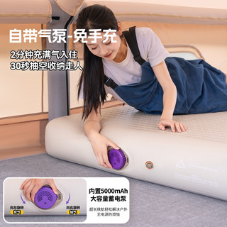 原始人拉丝充气床垫打地铺家用户外露营便携式自动气垫床弹丝云床 单人款-加厚20CM床笠