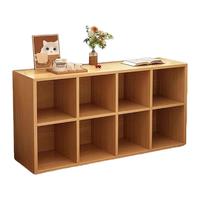 三栖虎书架置物架落地书柜家用客厅矮收纳储物柜分层架格子柜幼儿书包柜 暖白色+两层 43cm