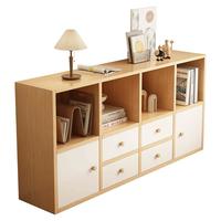 三栖虎书柜书架落地家用多层放书本架格子柜幼儿园书柜简易书柜落地书柜 【六格款】暖白色90*29*60cm 多格储物 密封背板