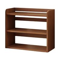 三栖虎桌面书架置物架家用桌上收纳置物架书桌小型简易多层书柜储物 【升级加厚三层款】深胡桃色50CM